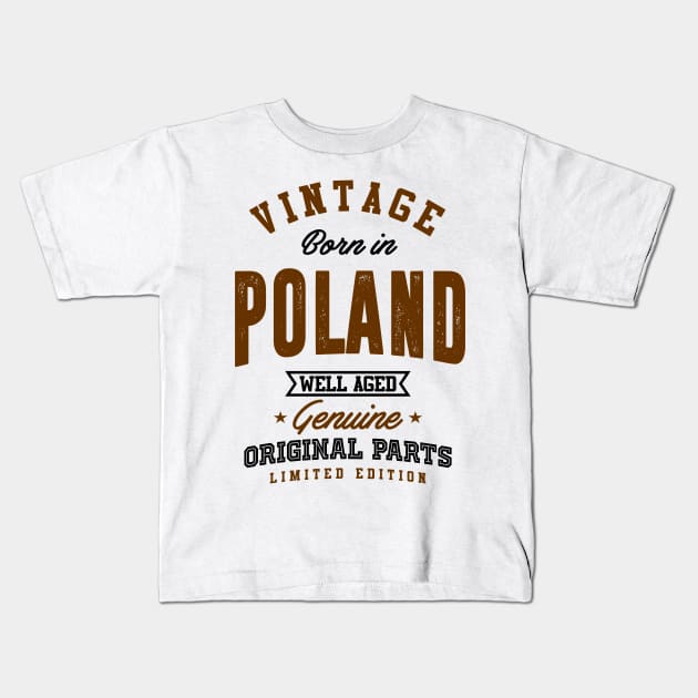 Born in Poland Kids T-Shirt by C_ceconello